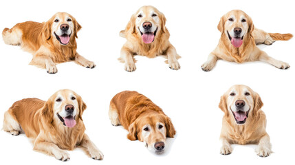 Golden Retrievers on Clear Background Generative AI