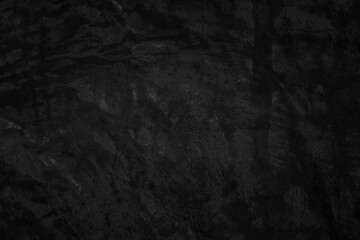 Black dark concrete wall background. Pattern board cement texture grunge dirty scratched for show anthracite promote product urban floor and abstract paper design element decor. Blackboard blank.