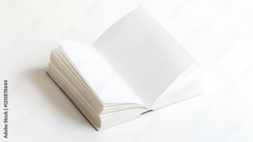 Aufkleber open book with blank pages on white background for writing and design projects