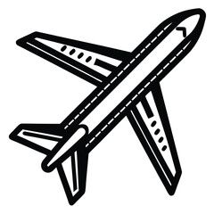Minimalist Airplane Icon Design Simple Line Art for Travel Themes