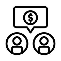 Chat Money Outline Style