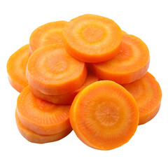 sliced carrot isolated on white