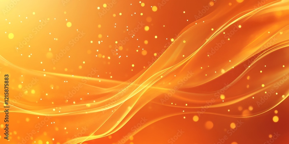 Aufkleber abstract orange wave background with glowing particles. (2)