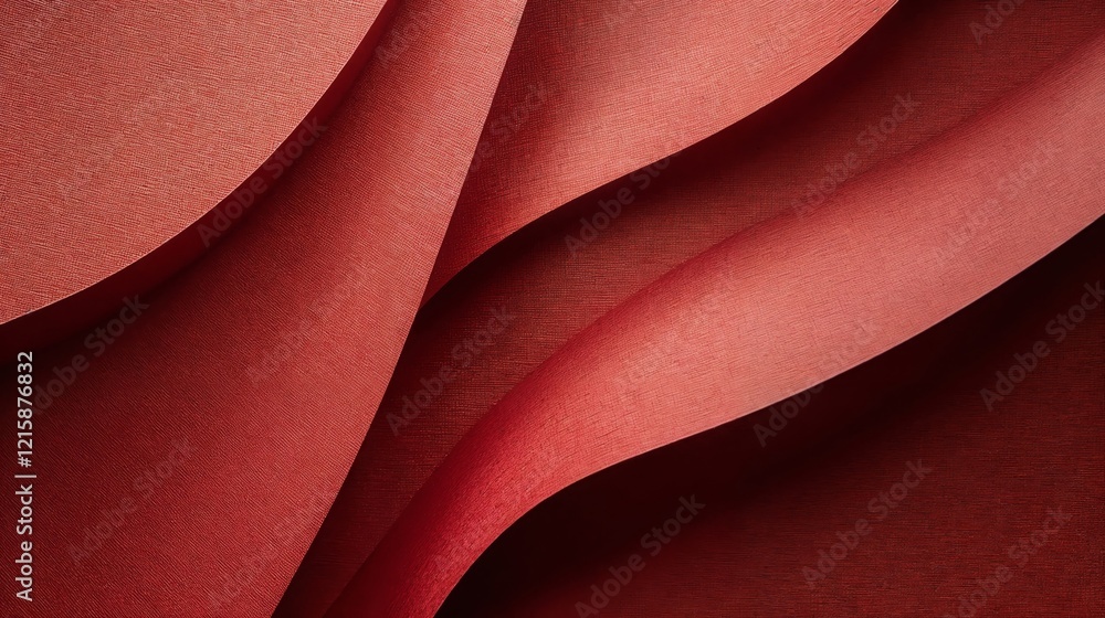 Aufkleber abstract background of curled forms in deep red tones with soft fabric-like texture. fashion design,