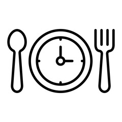 meal time icon line vector design illustration template in trendy style
