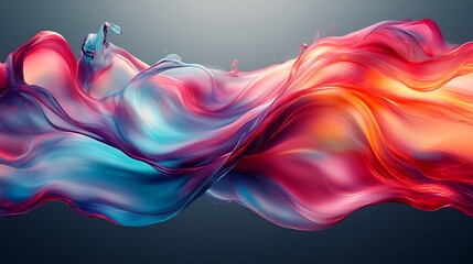 Fototapeta premium Abstract Fluid Art Red Blue Swirling Waves