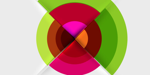 Obraz premium Circle and semi circle geometric background. Vector Illustration For Wallpaper, Banner, Background, Card, Book Illustration, landing page