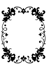 Abstract floral background with flower and butterfly silhouettes in black on white.







