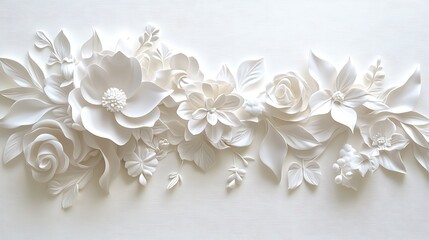 Elegant White Floral Paper Craft Arrangement