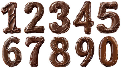 リアルなチョコレート数字イラスト  Realistic Chocolate Numbers Illustration - Perfect for Valentine's Day and Anniversaries｜Generative AI