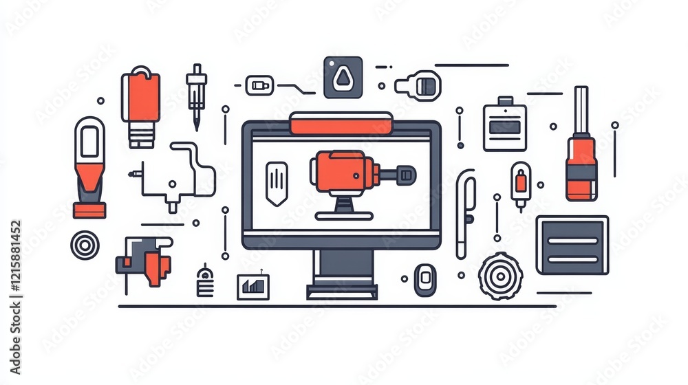 Poster computer-aided design of a rotary tool and related components