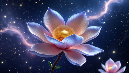 cosmic magnolia flower, created by generative ai