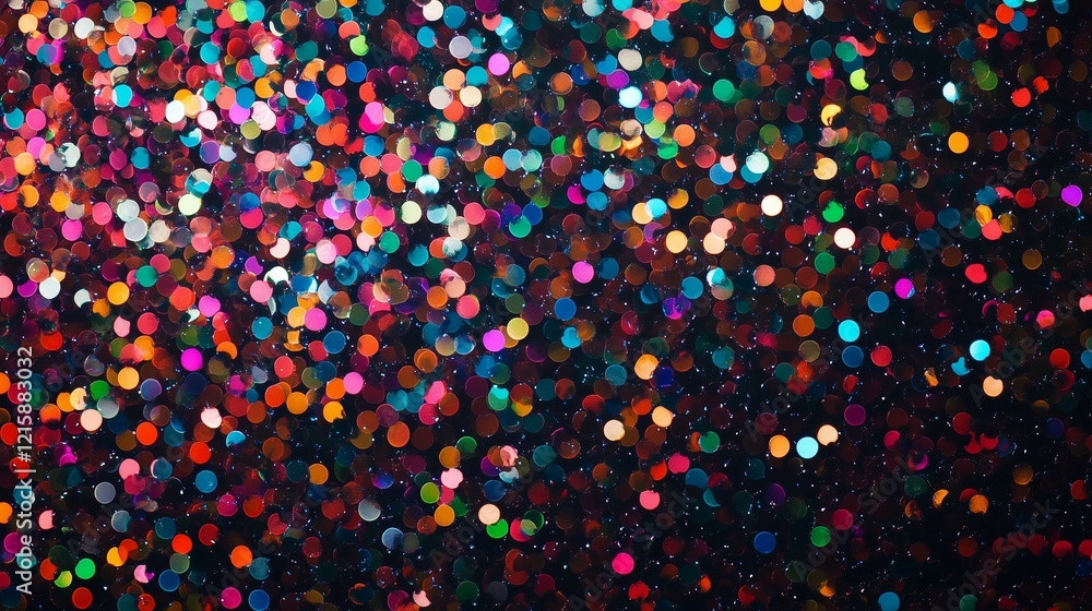 Poster colorful bokeh lights on a black background, a rainbow color gradient bokeh abstract light effect ba