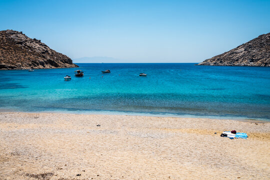Agia Anna beach in summer, Mykonos