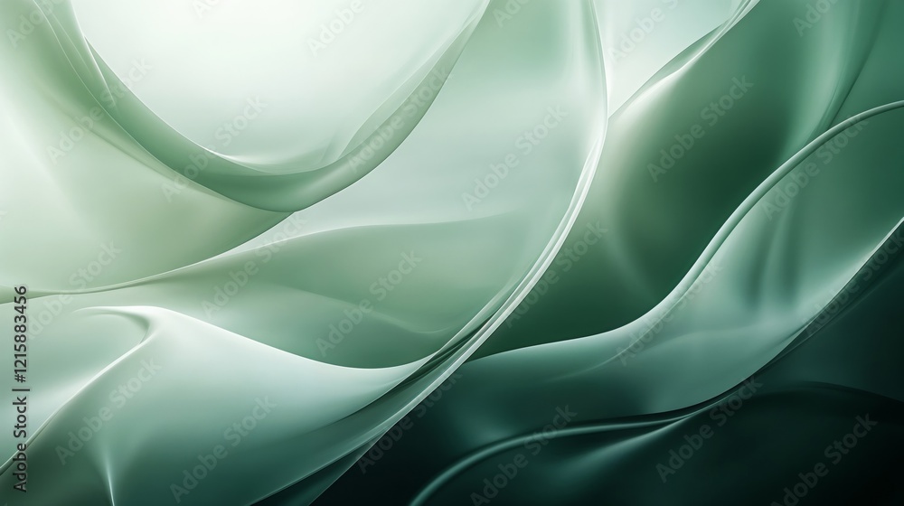 Poster abstract background featuring wavy lines and a green gradient color scheme creating a smooth, flowin