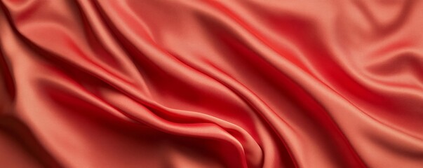 Obraz premium Silk Cloth Background, red satin with natural folds and luminous reflections, background for Lunar New year,banner, celebration