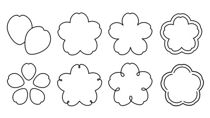 A collection of icons themed around cherry blossoms.