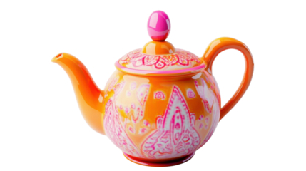 Yellow teapot isolated on white background