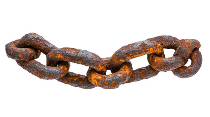 Obraz premium rusty chain isolated on white background 