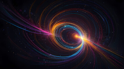 Obraz premium Neon Light Swirl: Abstract Vortex Illustration