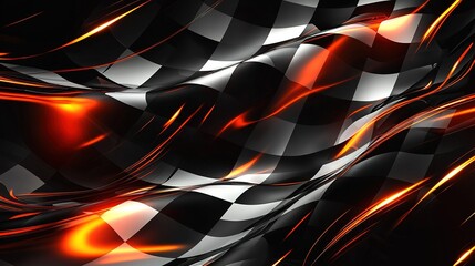 Fiery Checkered Flag Abstract