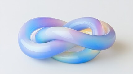 Fototapeta premium Abstract Pastel Knot Intertwined Tubes Smooth Surface Modern Design