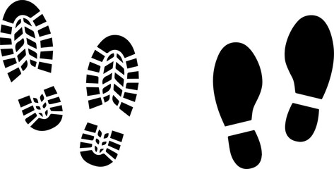 footprint icon in black color on white background. Vector illustration.