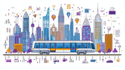 Cityscape Bus Tour A Vibrant Urban Journey Through Modern Architecture