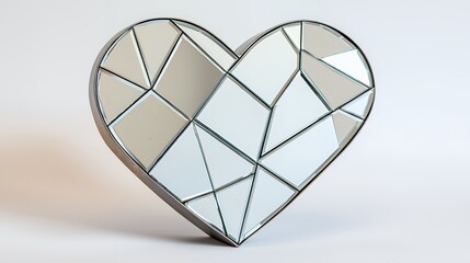 Geometric Heart Mirror: A Shattered Reflection of Love
