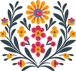 mexican embroidery floral pattern ornament
