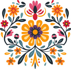 mexican embroidery floral pattern ornament