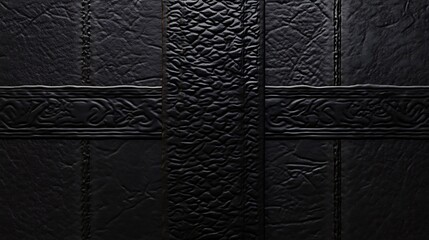 Black Leather Texture With Embossed Celtic Design