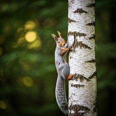Obraz premium squirrel on a tree