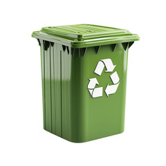 Green Recycling Bin for Eco-Friendly Waste Management Isolated on transparent background