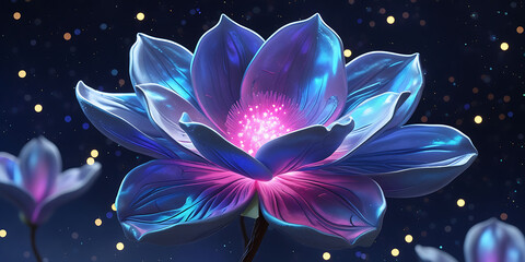cosmic magnolia flower, created by generative ai
