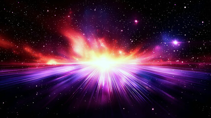 Cosmic Explosion: Vibrant Nebula in Space