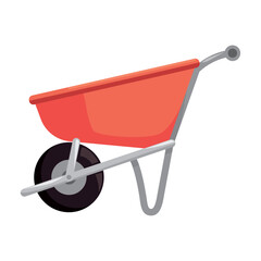 Construction wheelbarrow isolated
