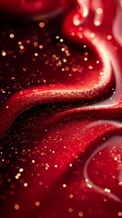 Digital technology abstract red glitter liquid poster background