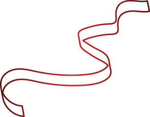 Red ribbon line. Decoration for party, holiday