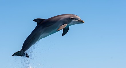 Fototapeta premium Dolphin Leaping Ocean Wildlife Photo Nature