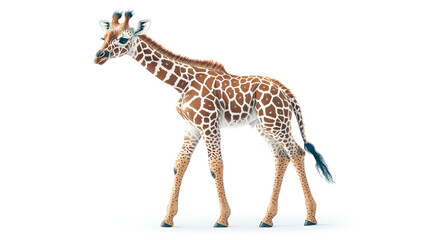 Fototapeta premium Adorable Baby Giraffe: A Majestic Wildlife Portrait