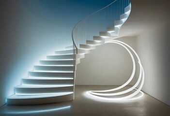 Modern Illuminated Spiral Staircase Interior Design