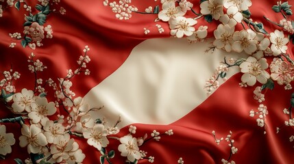 Elegant White Flower Blooming Vividly Against a Bold Red Background Symbolizing Purity and Passion in a Captivating Floral Composition Evoking Strong Emotions and Visual Delight