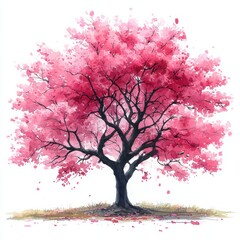 Fototapeta premium Vibrant Pink Blossom Tree in Full Bloom During Spring Season