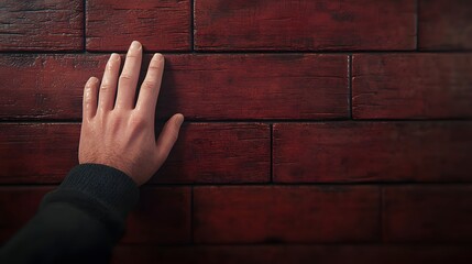 A Hand Gently Glides Over a Beautifully Restored Antique Wooden Surface, Evoking Warm Memories. Woodwork, Craftsmanship, Restoration Concept