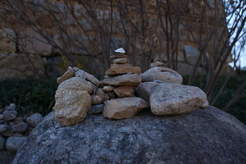 a neat pile of stone towers