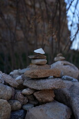a neat pile of stone towers
