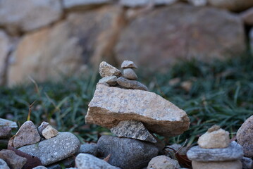 a neat pile of stone towers