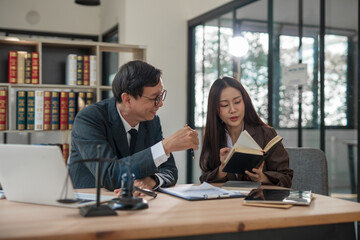 Lawyer or judge consult having team meeting with client, Law and Legal services concept