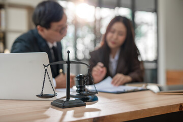 Lawyer or judge consult having team meeting with client, Law and Legal services concept